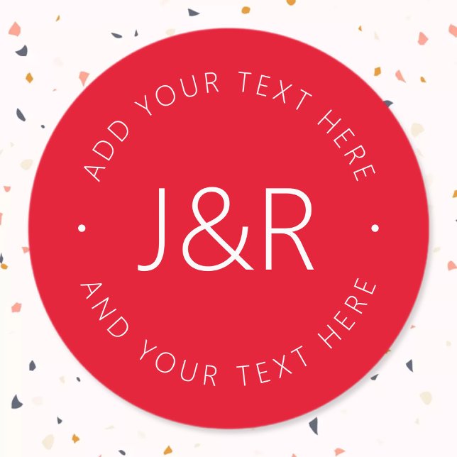 Stylish Text Template Red Waterproof Labels (Creator Uploaded)