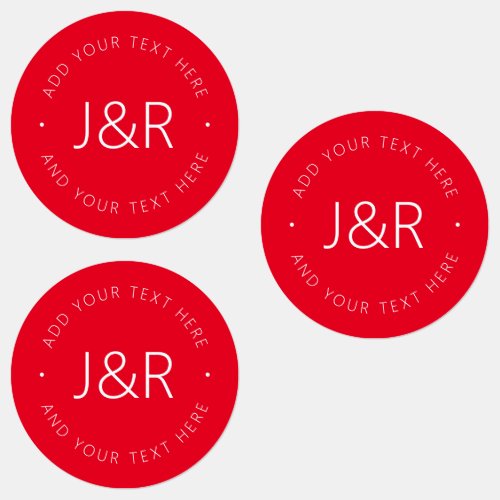 Stylish Text Template Red Waterproof Labels