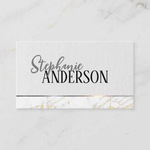 Stylish Texture  Marble  Metal Trim Business Card