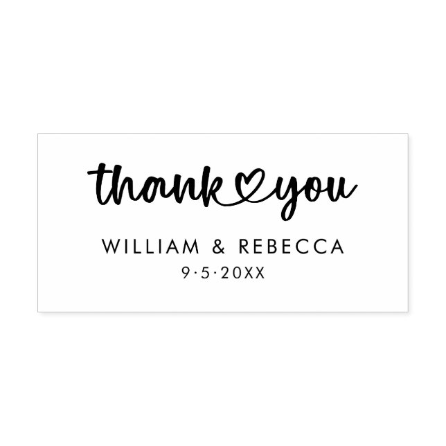  Stylish Thank You Custom Names | Date Script  Rubber Stamp (Imprint)