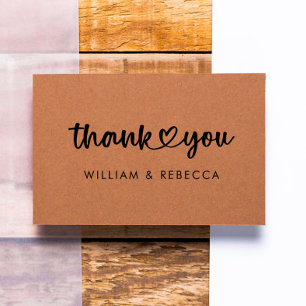 Stylish Thank You Custom Names Script Heart Rubber Stamp