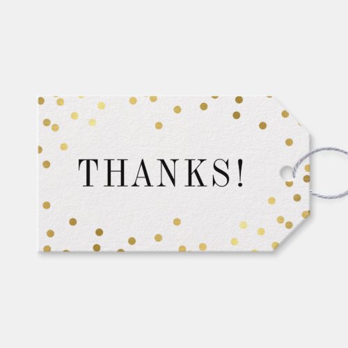 STYLISH THANK YOU pretty gold confetti spots Gift Tags