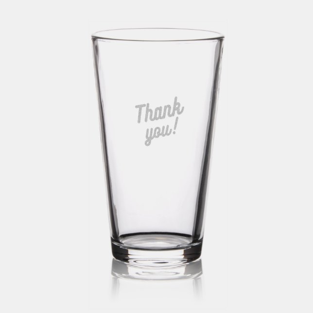Stylish Thanks Cup Pint Glass (Glassware)