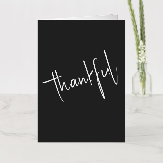 Stylish Thanksgiving Text Foil Holiday Card (Flower)