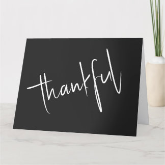 Stylish Thanksgiving Text Thank You Card