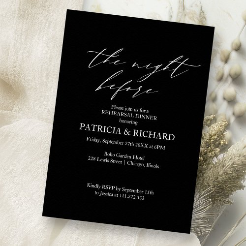 Stylish The Night Before Rehearsal Dinner Invitation