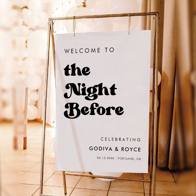 Stylish The Night before welcome sign (Creator Uploaded)