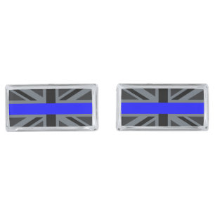 Stylish Thin Blue Line Union Jack Cufflinks