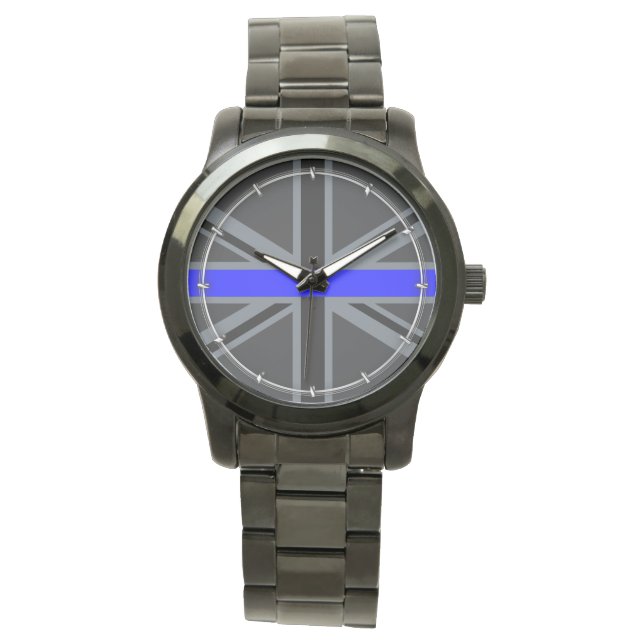 Stylish Thin Blue Line Union Jack Watch (Front)