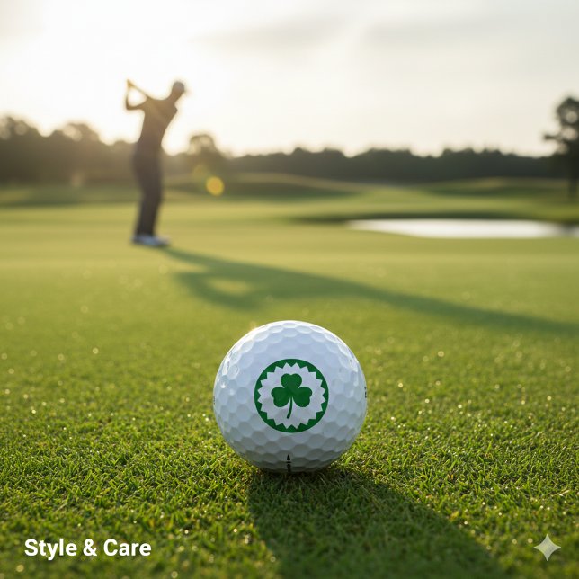 Stylish Three Leaf Clover Design Premium Golf Balls (Stylish Three Leaf Clover Design Premium Golf Balls)