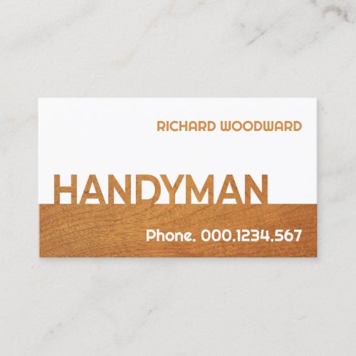 Stylish Timber Handyman Layer Building Business Card