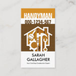 Stylish Timber Home Repair Tools Business Card at Zazzle