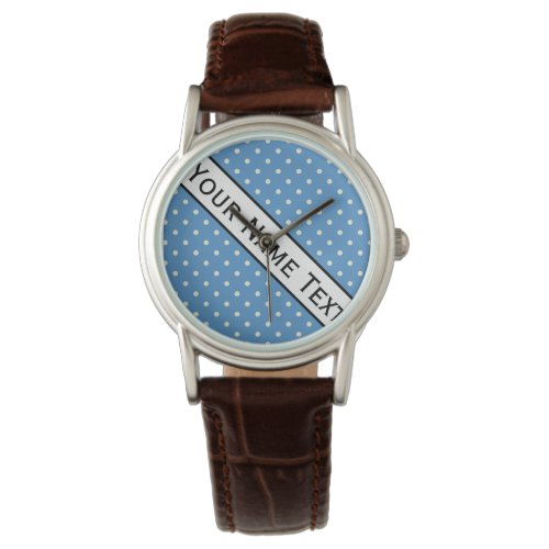 Stylish Timepiece Elegant Regatta Blue Polka Dot  Watch
