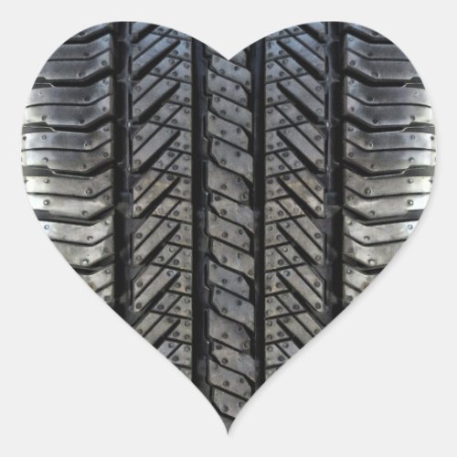 Stylish Tire Rubber Automotive Texture Heart Sticker