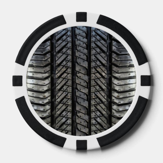 Stylish Tire Rubber Automotive Texture Poker Chips (Front)