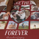 Stylish Together Forever | Heart Photo Collage Fleece Blanket<br><div class="desc">Say I love you with this gorgeous 10 collage photo card with a heart photo in the middle,  featuring heart shaped photos and text that reads 'TOGETHER FOREVER' and personalized with your names.Text font styles,  size and color can be changed by clicking on the customize further link after personalizing.</div>