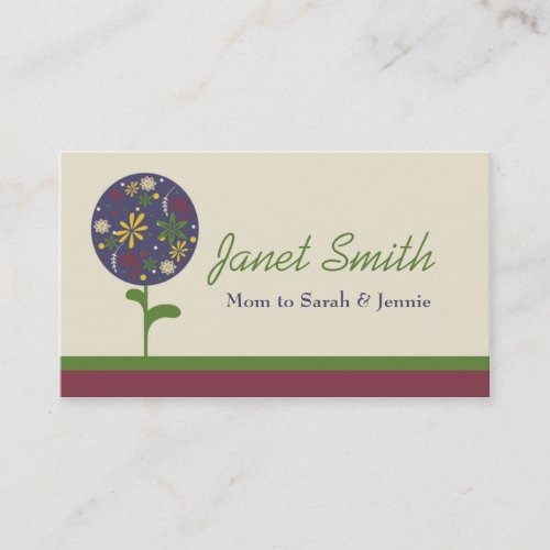Stylish Topiary Flower Mommy Card Business Card