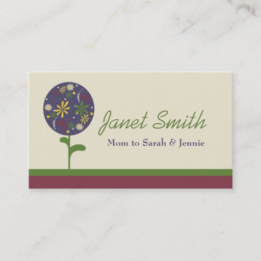 Customizable Stylish Topiary Flower Mommy Card Business Card