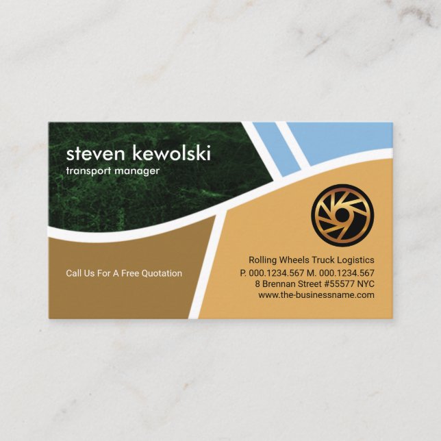 Stylish Topography Road Map Logistics Transport Business Card (Front)