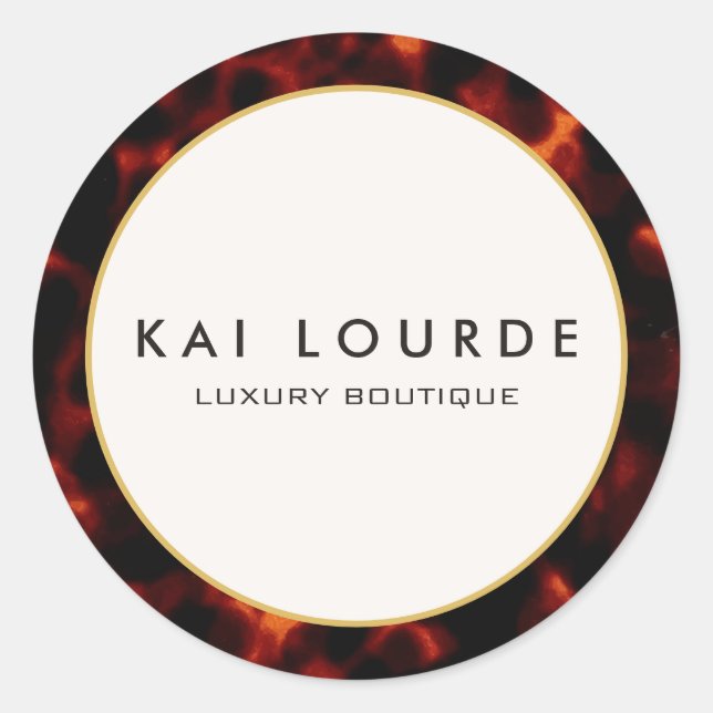 Stylish Tortoiseshell Chic Luxury Classic Round Sticker (Front)