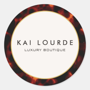 Stylish Tortoiseshell Chic Luxury Classic Round Sticker