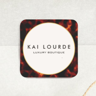 Stylish Tortoiseshell Chic Luxury Square Sticker