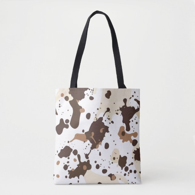 Stylish Tote Bag with Abstract Splatters (Front)