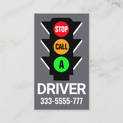 Stylish Traffic Light Calling Taxi Business Card