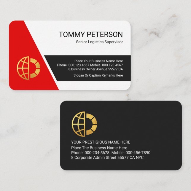 Stylish Trapezium Layer Business Owners Card (Front/Back)