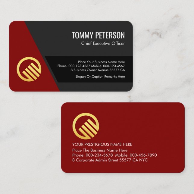 Stylish Trapezium Layers Business Owner Card (Front/Back)
