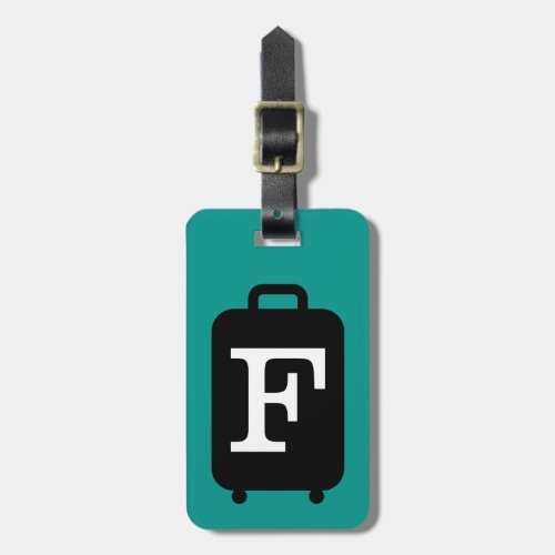 Stylish travel luggage tags with name monogram