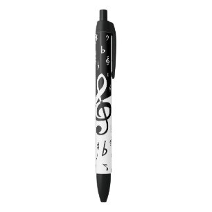 Stylish Treble Clef Wave Black and White Pen