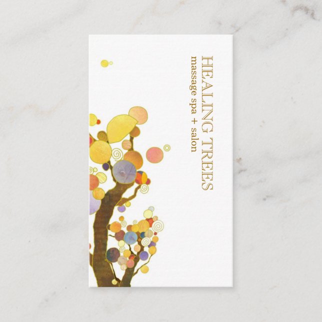 Stylish Trees Massage Therapist Business Card (Front)