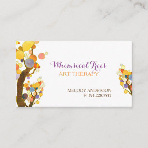 Stylish Trees Therapist Business Appointment Card