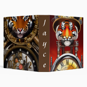 Stylish trendy artistic AI tiger animal design  3 Ring Binder