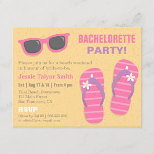 Stylish Trendy Beach Weekend Bachelorette Party Invitation