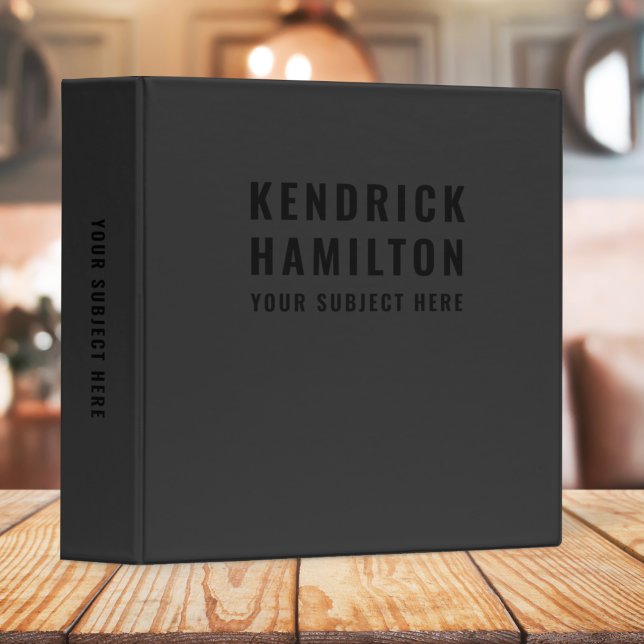 Stylish Trendy Black Out Modern Minimalist Simple  3 Ring Binder (Creator Uploaded)
