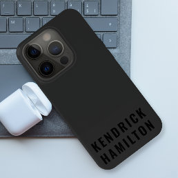 Stylish Trendy Black Out Modern Minimalist Simple iPhone 15 Pro Case