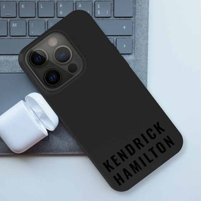 Stylish Trendy Black Out Modern Minimalist Simple Case-Mate iPhone Case (Creator Uploaded)