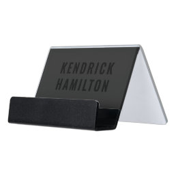 Stylish Trendy Black Out Modern Minimalist Simple Desk Business Card Holder