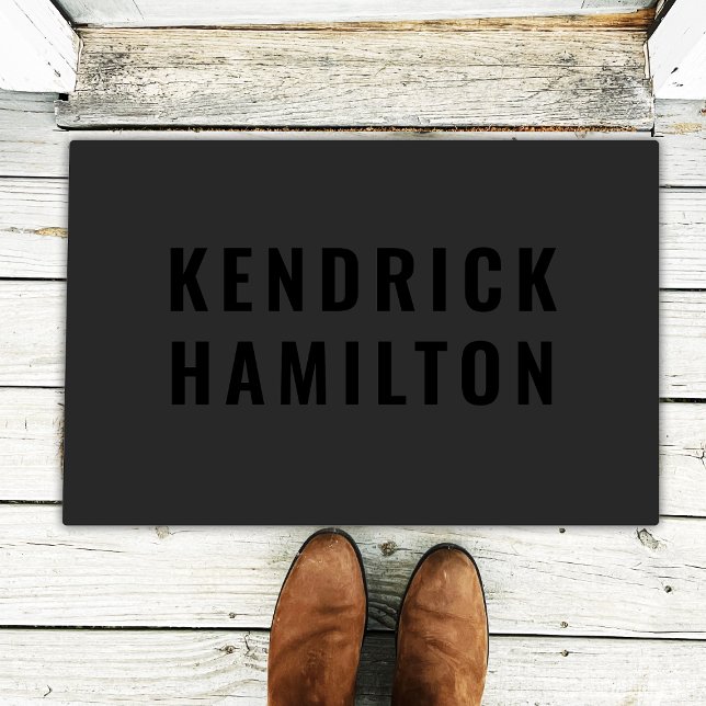 Stylish Trendy Black Out Modern Minimalist Simple  Doormat (Creator Uploaded)