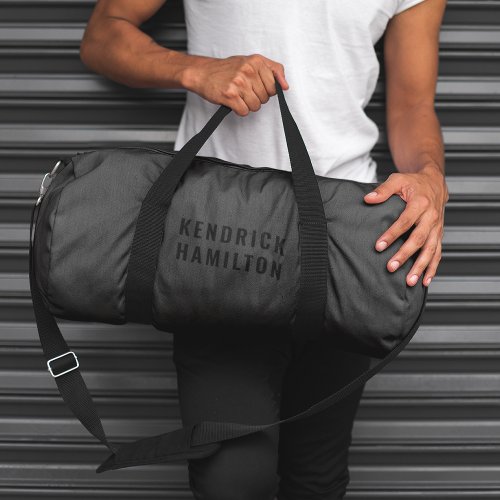 Stylish Trendy Black Out Modern Minimalist Simple Duffle Bag
