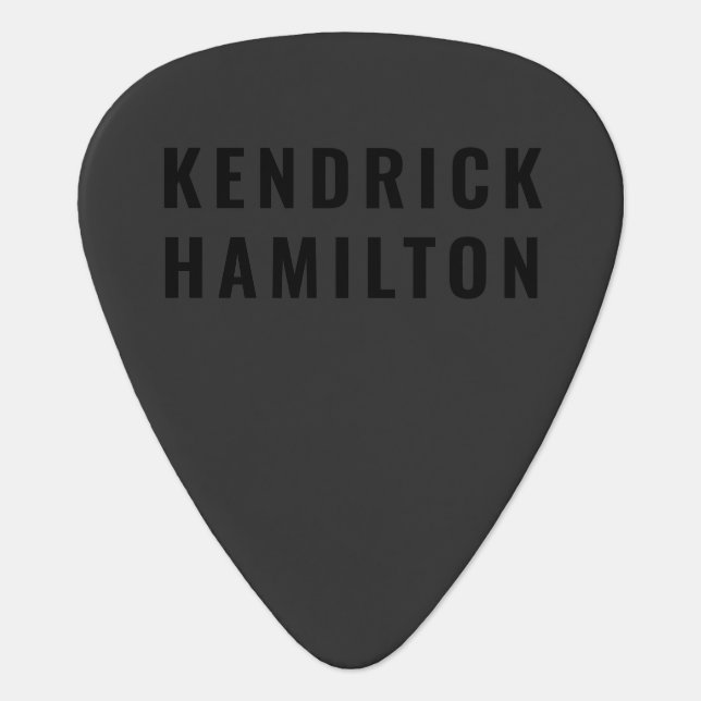 Stylish Trendy Black Out Modern Minimalist Simple Guitar Pick (Front)