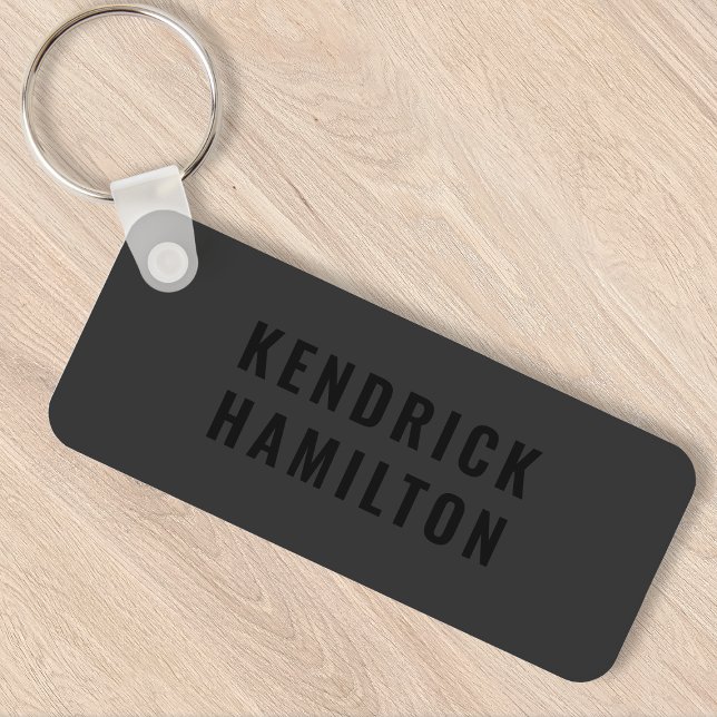 Stylish Trendy Black Out Modern Minimalist Simple Keychain (Creator Uploaded)