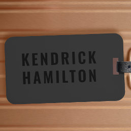 Stylish Trendy Black Out Modern Minimalist Simple  Luggage Tag