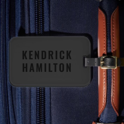 Stylish Trendy Black Out Modern Minimalist Simple  Luggage Tag
