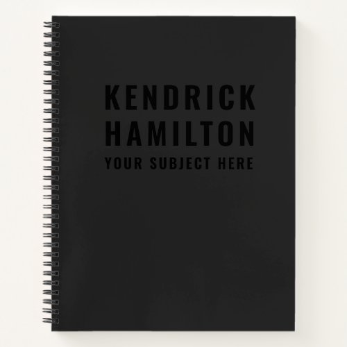 Stylish Trendy Black Out Modern Minimalist Simple  Notebook