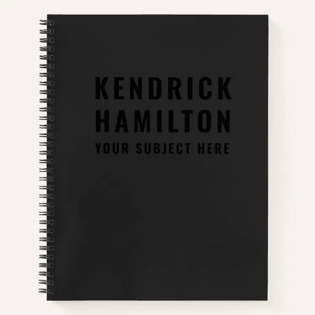 Stylish Trendy Black Out Modern Minimalist Simple Notebook | Zazzle