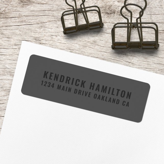 Stylish Trendy Black Out Modern Return Address  Label (Creator Uploaded)