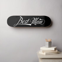 Stylish Trendy Black Retro Typography Best Man Skateboard